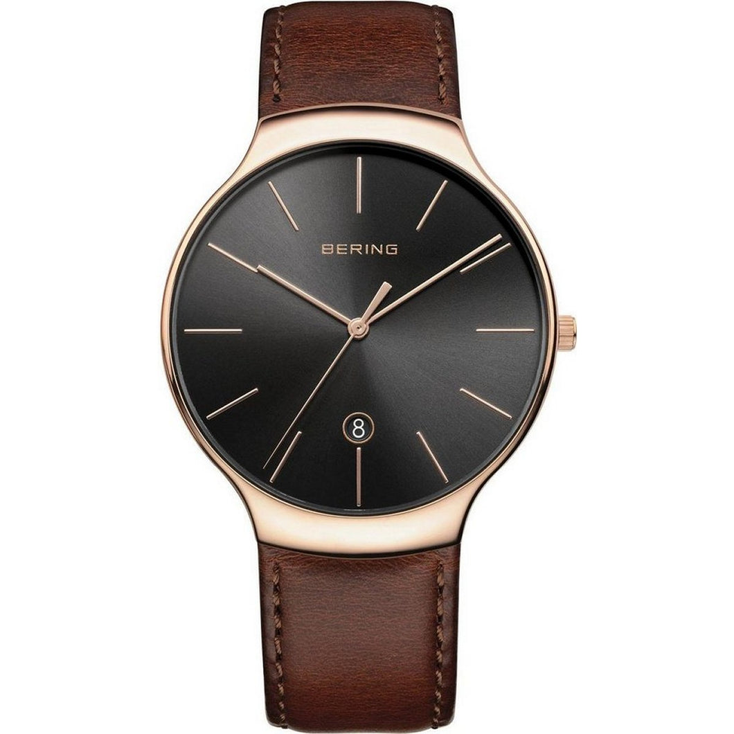 Bering Herren Uhr Armbanduhr Slim Classic - 13338-562 Leder