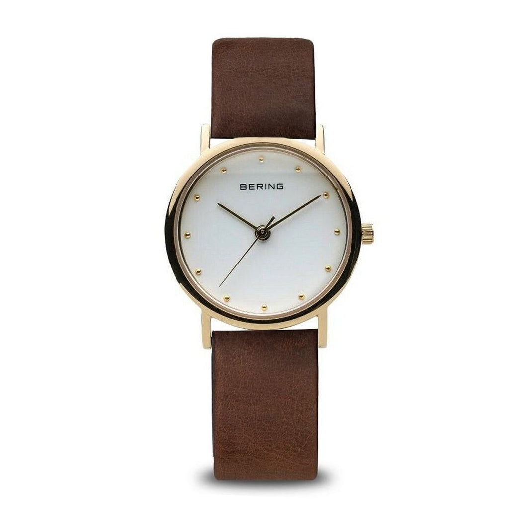 Bering Damen Uhr Armbanduhr Classic - 13426-334-1-br Lederband