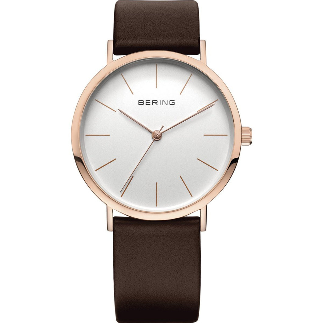 Bering Unisex Uhr Armbanduhr Slim Classic - 13436-564 Leder