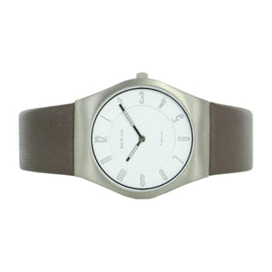 Bering Unisex Uhr Armbanduhr Titan Slim Classic - 11935-404-1 Leder