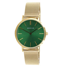 Laden Sie das Bild in den Galerie-Viewer, Bering Damen Uhr Armbanduhr Classic Quarz - 14134-331-grün Edelstahl ZB grün