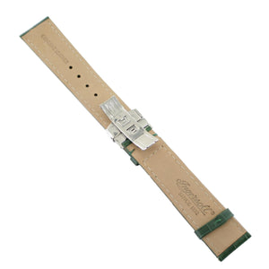 Ingersoll Ersatzband für Uhren Leder grün matt Kroko Faltschl. Si 22 mm