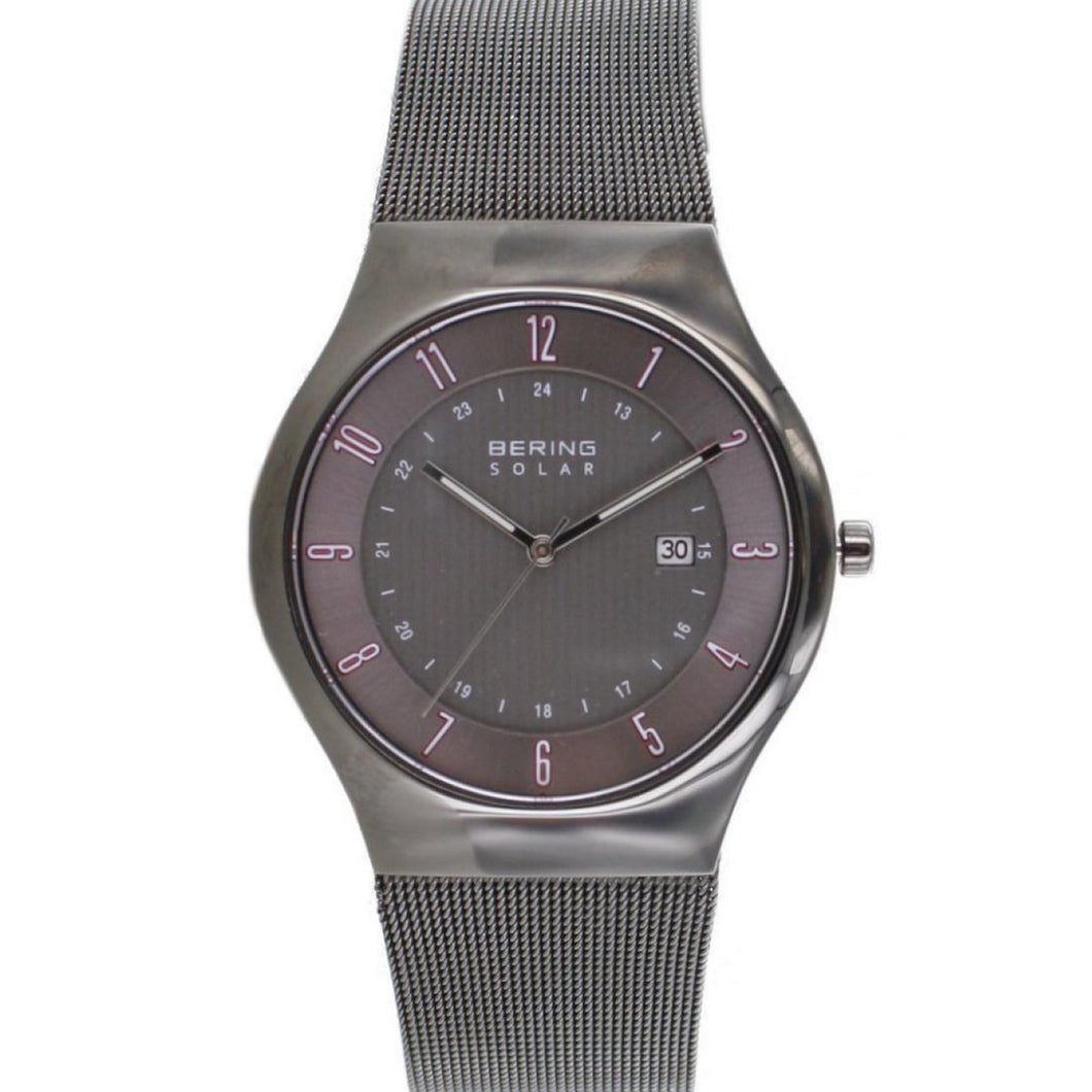 Bering Herren Uhr Armbanduhr Slim Solar Watch - 14640-077-1 Meshband