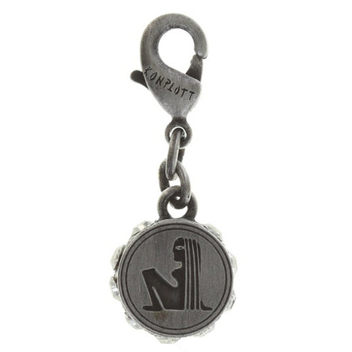 Konplott Anhänger Charm Zodiac Virgo/Jungfrau XS brass/silver Kristalle