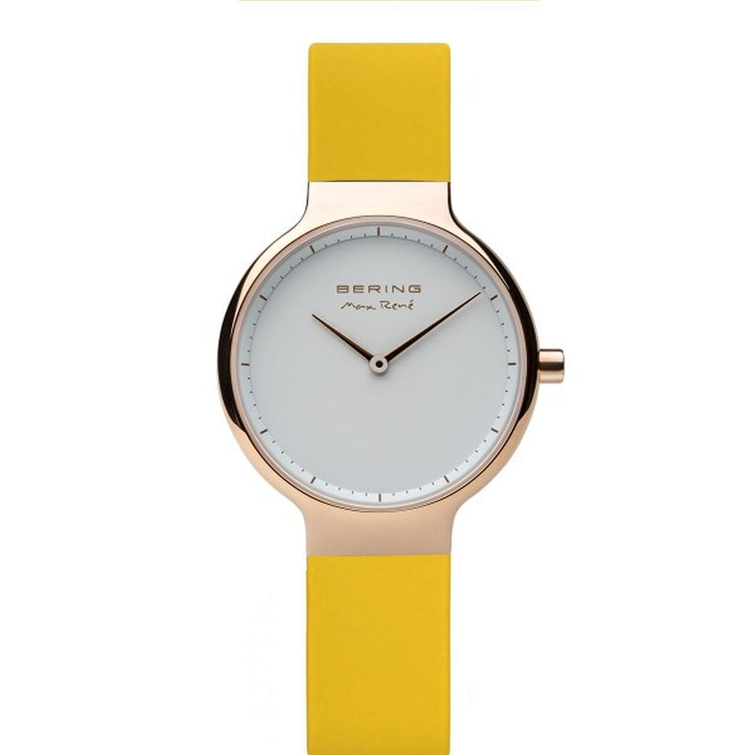 Bering Damen Uhr Armbanduhr Max René - 15531-364-k-silikongelb Silikon