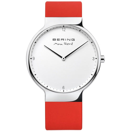Bering Herren Uhr Armbanduhr Max René  Ultra Slim - 15540-004-1 Silikon rot