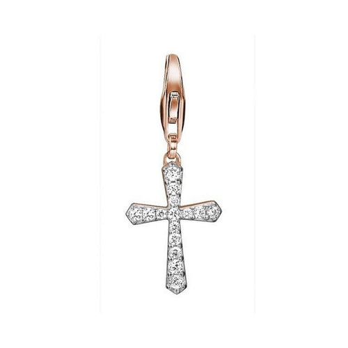 Esprit Anhänger Charms Silber Zirkonia Rosé Belief Kreuz ESCH91424B000