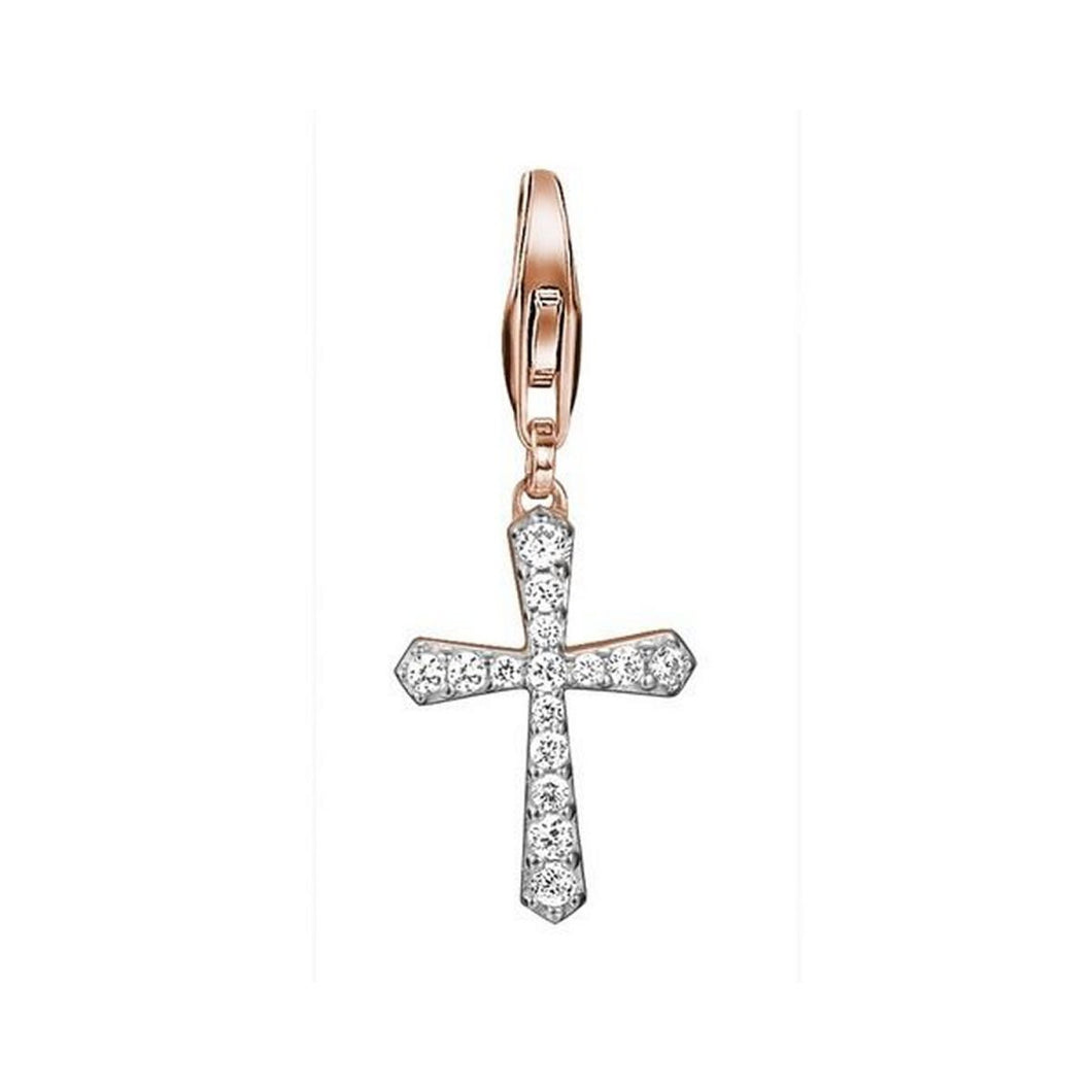 Esprit Anhänger Charms Silber Zirkonia Rosé Belief Kreuz ESCH91424B000