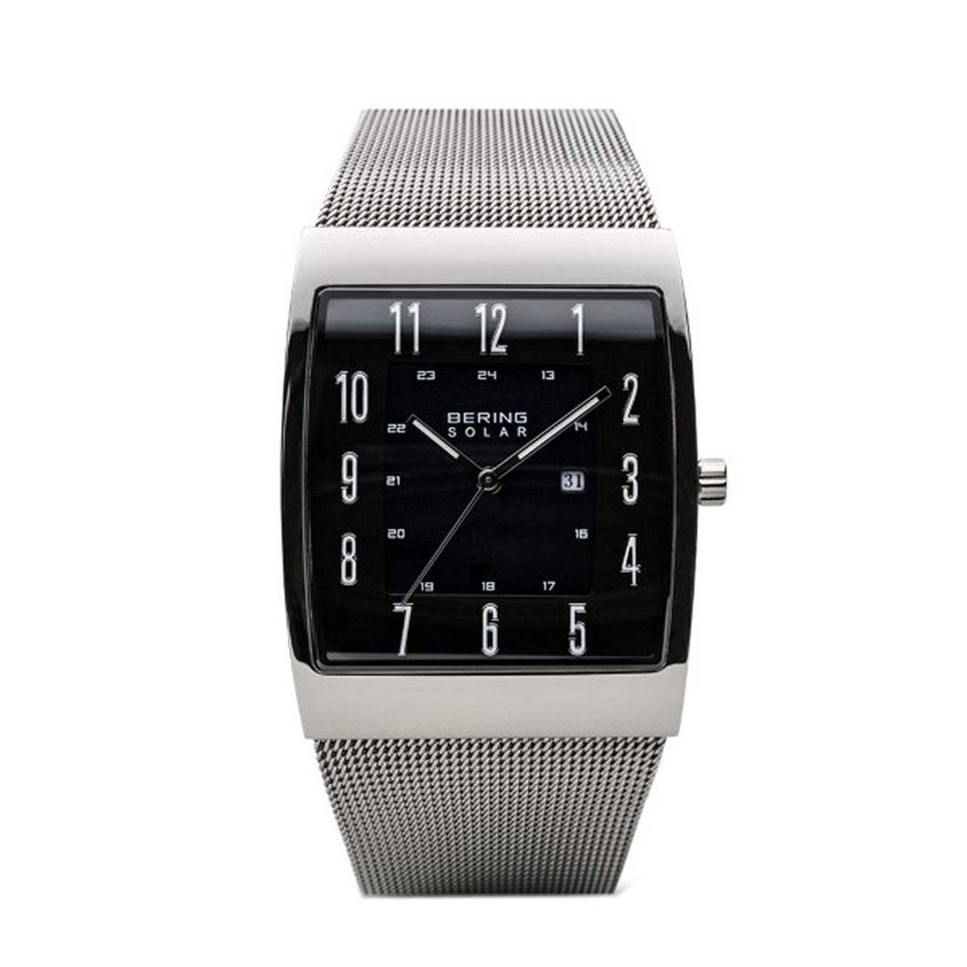Bering Herren Uhr Armbanduhr Solar Ultra Slim 16433-002 Meshband