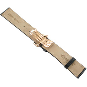 Ingersoll Ersatzband für Uhren Leder schwarz g. Kroko Faltschl. spez. Rosé 22 mm