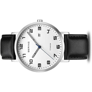 Bering Herren Uhr Armbanduhr Titanium  - 18640-404-1 Leder