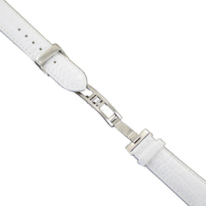 Ingersoll Ersatzband für Uhren Leder weiss Kroko Faltschl. Si 20 mm
