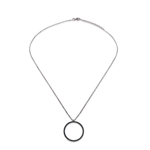 Kurshuni Halskette Kette Torus Silber schwarz BL197A-2