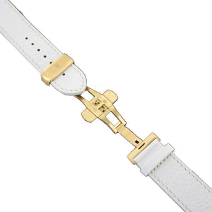Ingersoll Ersatzband für Uhren Leder weiss Kroko Faltschl. Gold 22 mm