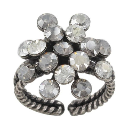 Konplott Ring Magic Fireball weiß Kristall Seide & Kristall Silber