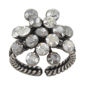 Konplott Ring Magic Fireball weiß Kristall Seide & Kristall Silber