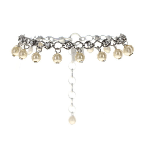 Konplott Armband Armkette Dutchess white crystal silber