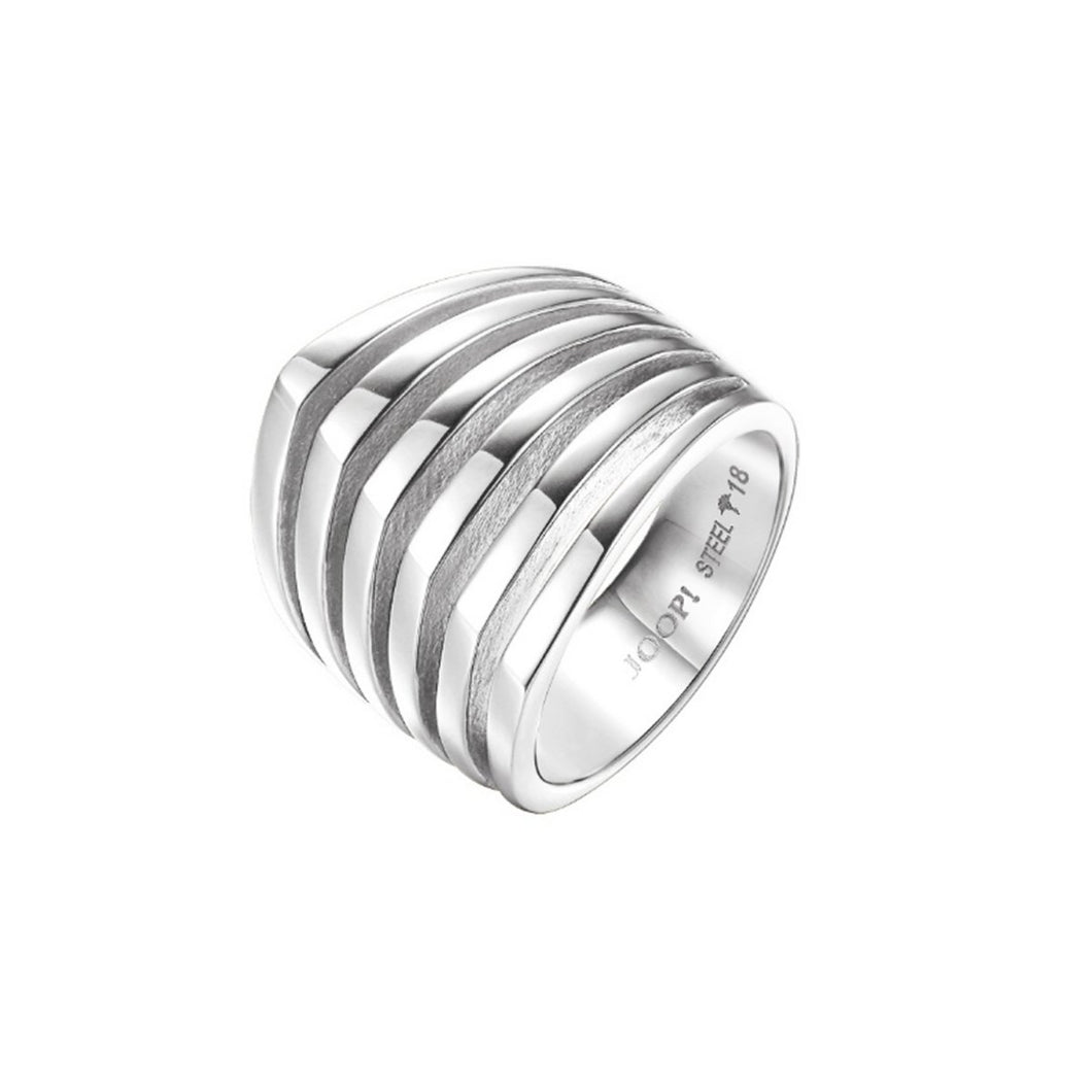 Joop Damen Ring Edelstahl Silber LINES JPRG10645A1