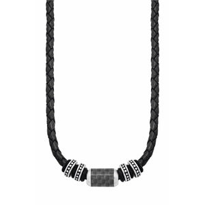s.Oliver Jewel Herren Kette Leder Edelstahl Carbonbeads 2026107
