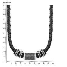 Laden Sie das Bild in den Galerie-Viewer, s.Oliver Jewel Herren Kette Leder Edelstahl Carbonbeads 2026107