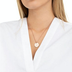 Joop! Damen Kette Halskette Silber mit rundem Anhänger Rosé 2024526