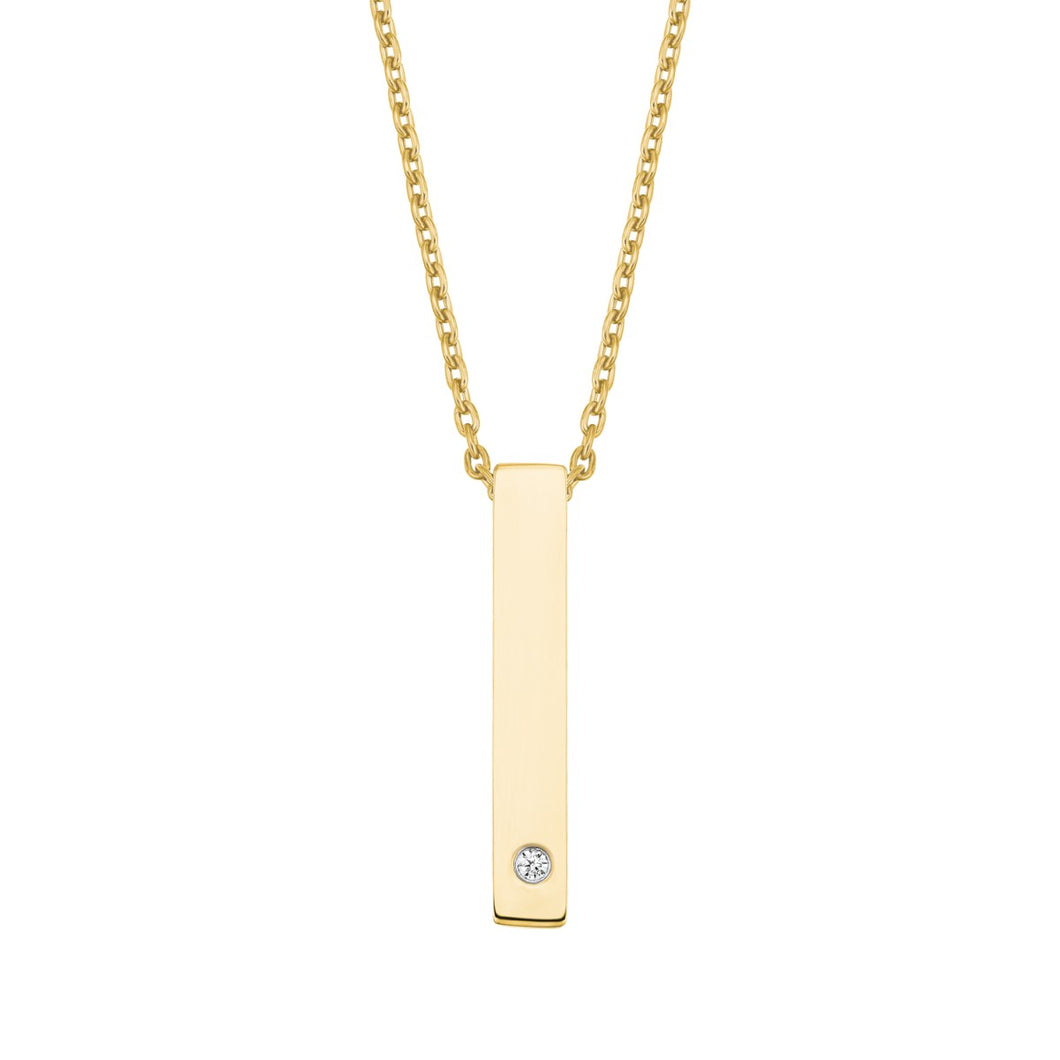 s.Oliver Jewel Damen Kette Halskette Edelstahl Gravur IP Gold 2028472