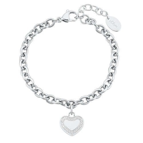 s.Oliver Jewel Damen Armband Edelstahl Silber Herz 2031482