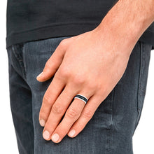 Laden Sie das Bild in den Galerie-Viewer, s.Oliver Jewel Herren Ring Edelstahl silber IP Schwarz 203151