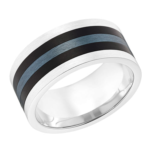 s.Oliver Jewel Herren Ring Edelstahl silber IP Schwarz 203151