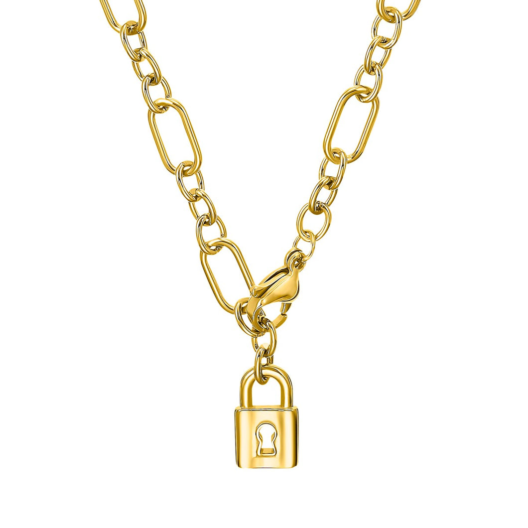 s.Oliver Jewel Damen Kette Halskette Edelstahl IP Gold Schloss 2032521