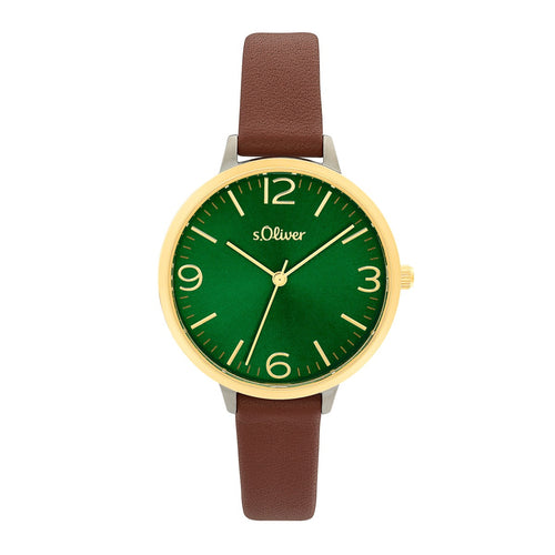 s.Oliver Damen Uhr Armbanduhr Leder 2033483
