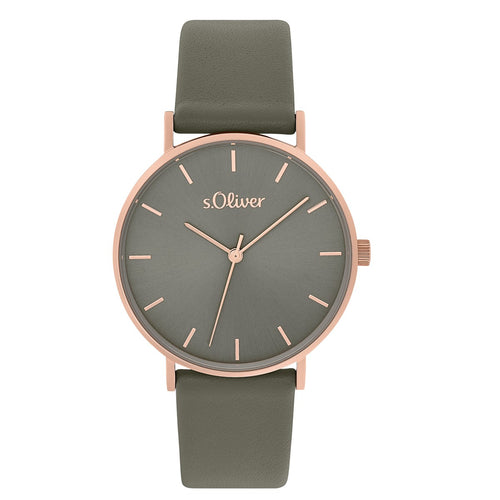 s.Oliver Damen Uhr Armbanduhr Leder 2033488