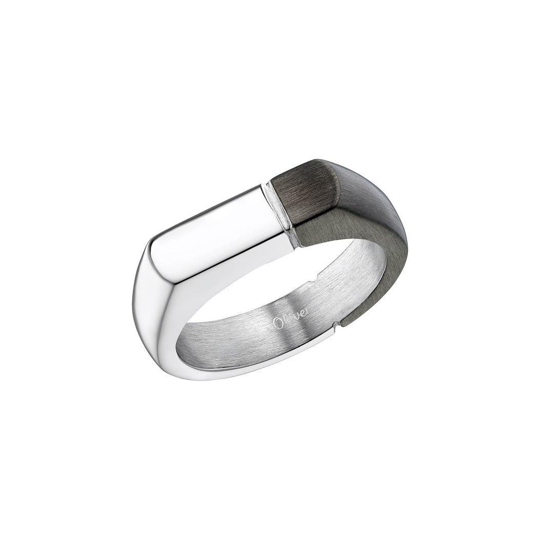 s.Oliver Jewel Herren Ring Edelstahl silber IP Gun 203397-1