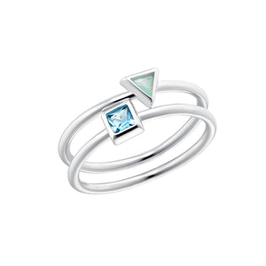 s.Oliver Jewel Damen Ring Silber 925 Zirkonia grün blau 203398