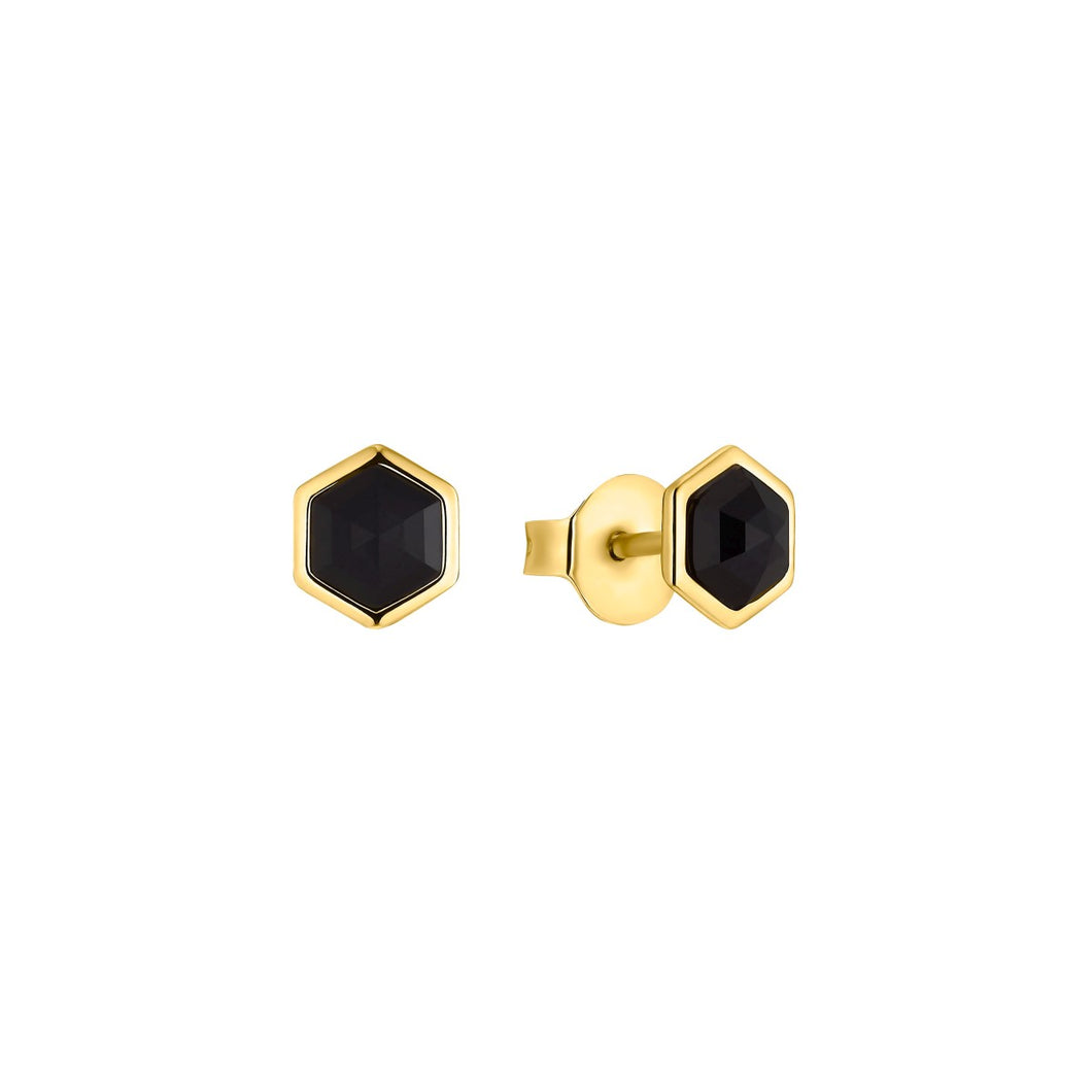 s.Oliver Jewel Damen Ohrringe Ohrstecker Silber gold Zirkonia Hexagon 2034897