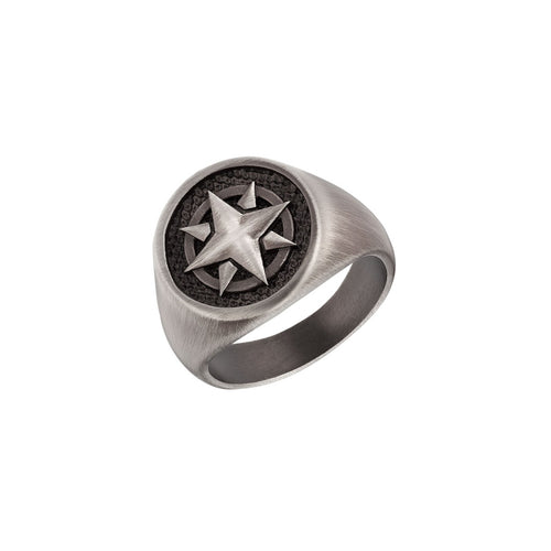 s.Oliver Jewel Herren Ring Edelstahl silber Kompass 203493