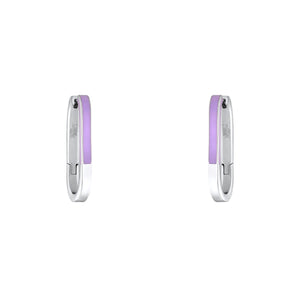s.Oliver Jewel Damen Ohrringe Creolen Edelstahl silber lila 2035000
