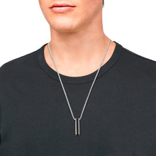 Laden Sie das Bild in den Galerie-Viewer, s.Oliver Jewel Herren Kette Leder Edelstahl silber Anhänger Barren 2035796