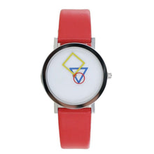 Laden Sie das Bild in den Galerie-Viewer, Aristo Bauhaus Damen Uhr Edelstahl 4D85R Leder rot