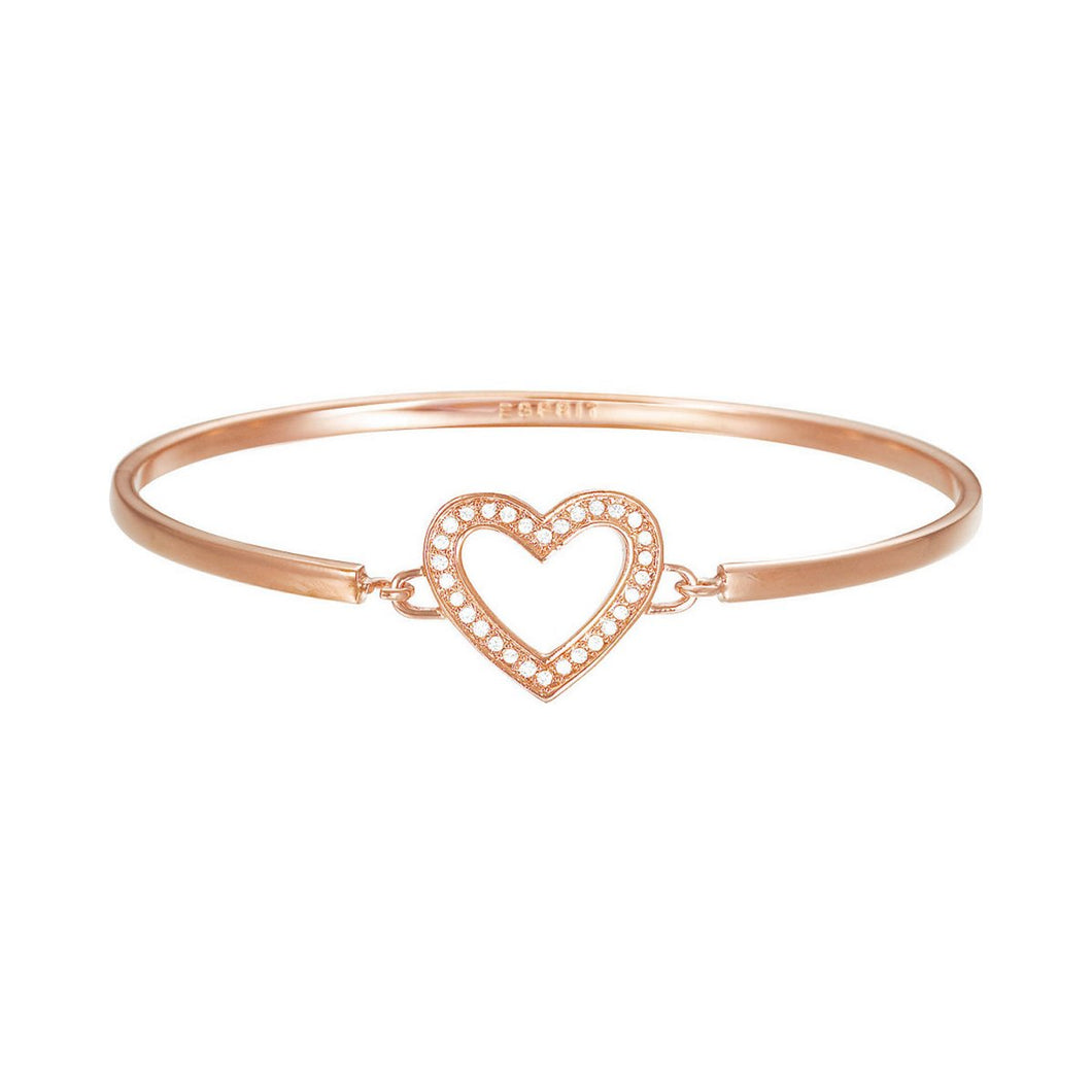 Esprit Damen Armband Armreif JW50225 Edelstahl Rosé Herz ESBA01299C600