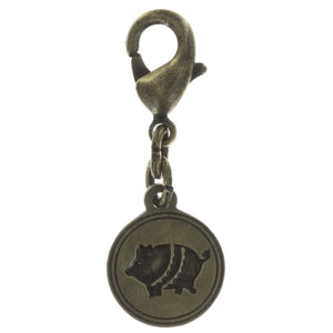 Konplott Anhänger Charm Zodiac Pig/Schweine brass/silver