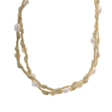 Laden Sie das Bild in den Galerie-Viewer, Misaki Damen Halskette Textil Perlen WAVE QCUNWAVE