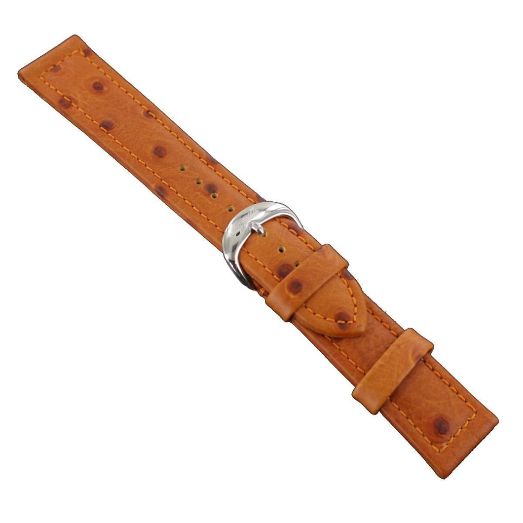 Ingersoll Ersatzband für Uhren Leder hellbraun Strauss Dornschließe SI 22 mm