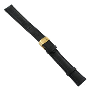 Ingersoll Ersatzband für Uhren Leder schwarz Kroko Faltschl.gold 20 mm XL