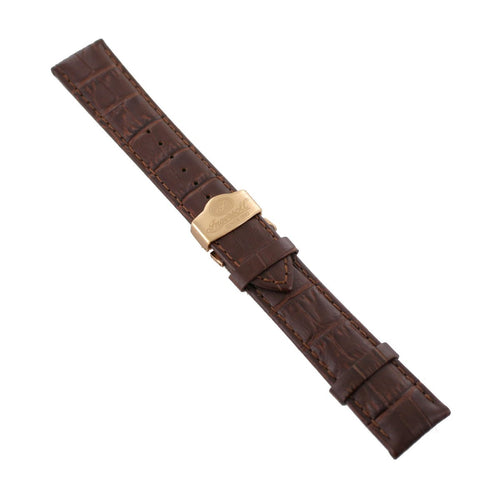 Ingersoll Ersatzband für Uhren Leder braun Kroko Faltschl. Rosé 22 mm