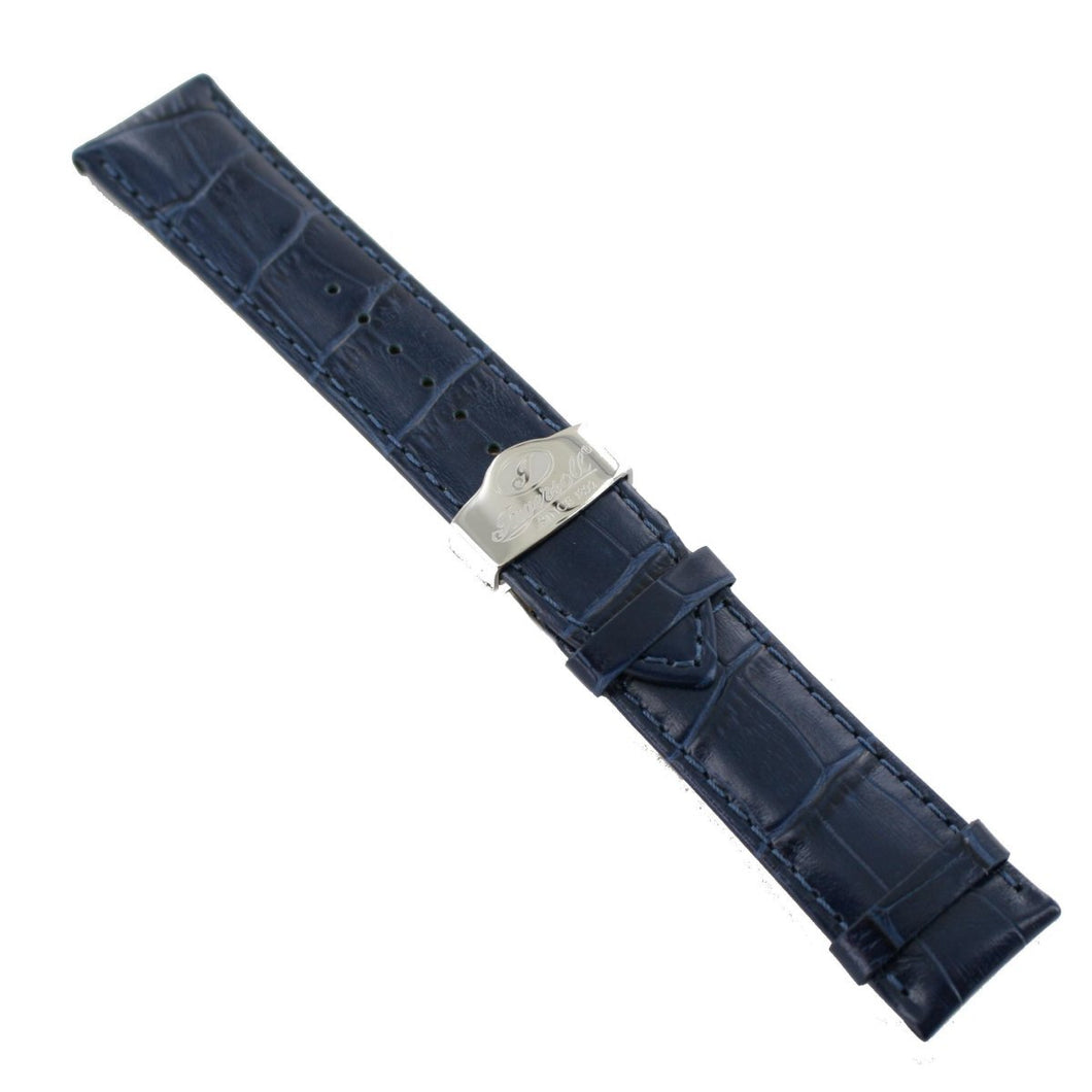 Ingersoll Ersatzband für Uhren Leder blau Kroko Faltschl. 24 mm
