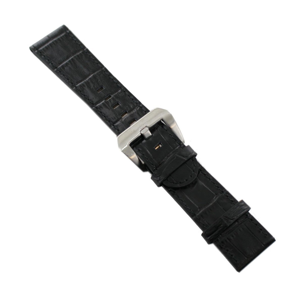 Ingersoll Ersatzband für Uhren Leder schwarz Kroko Dornschließe SI 24 mm