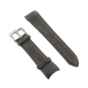 Ingersoll Ersatzband für Uhren Leder grau Naht rot für IN3211BKRD 24 mm