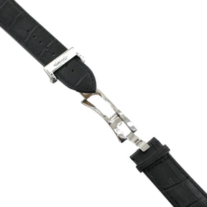 Ingersoll Ersatzband für Uhren Leder schwarz Kroko Faltschl. spez. Si 24 mm