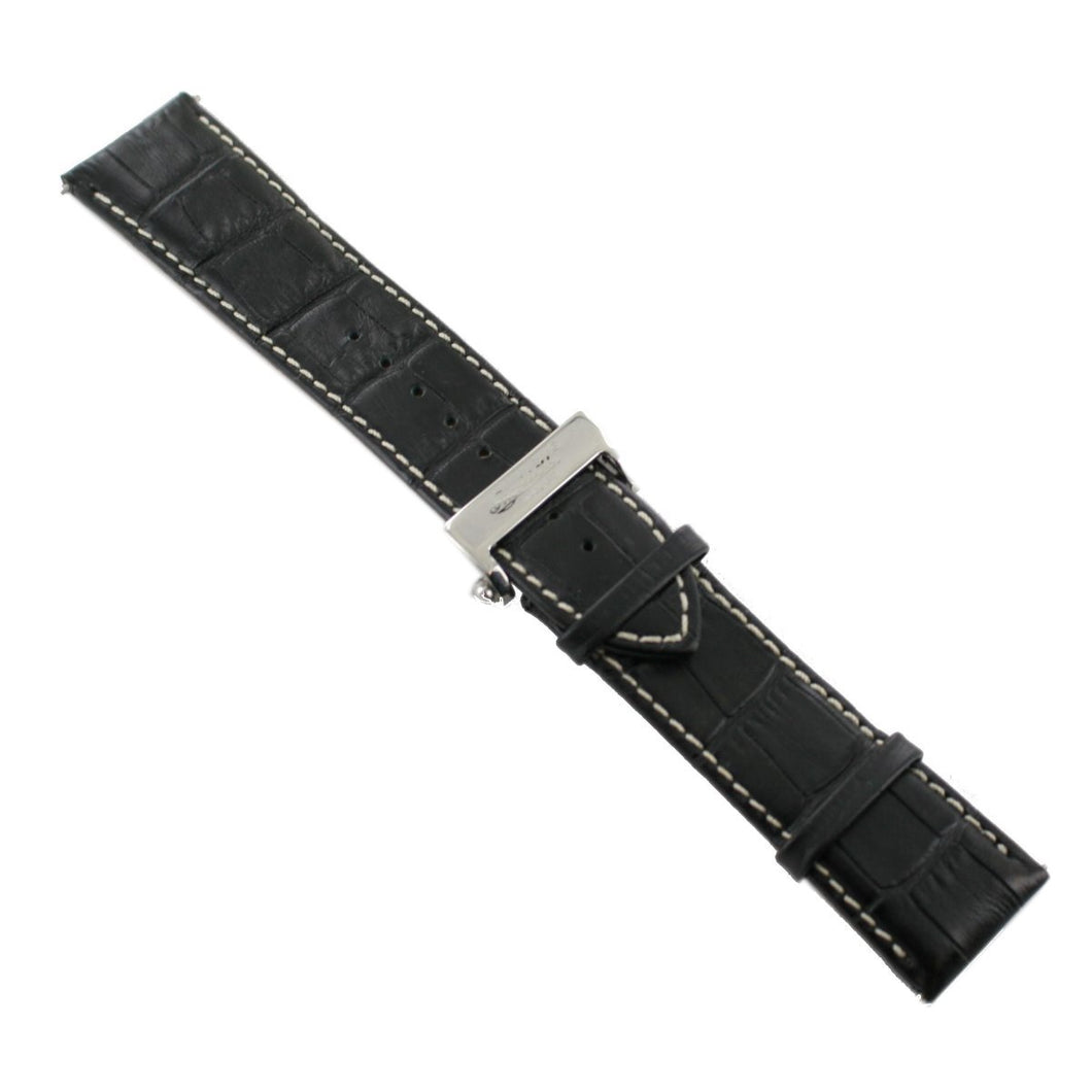Ingersoll Ersatzband für Uhren Leder schwarz Kroko Spezialschl. 24 mm